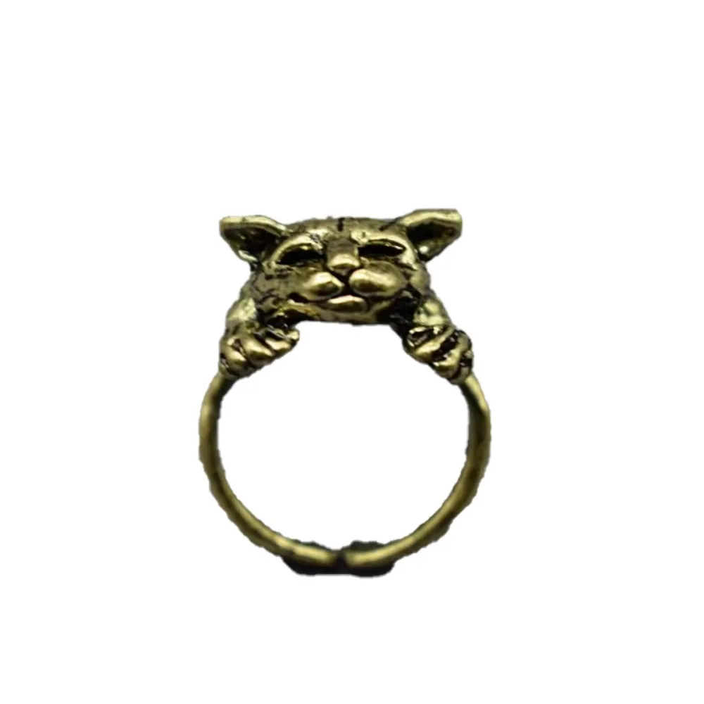 New Simple Creative Personalized Design Cat Ring Fashion Trend Cute Animal Opening Adjustable Ring Punk Niche Party Gift Jewelry