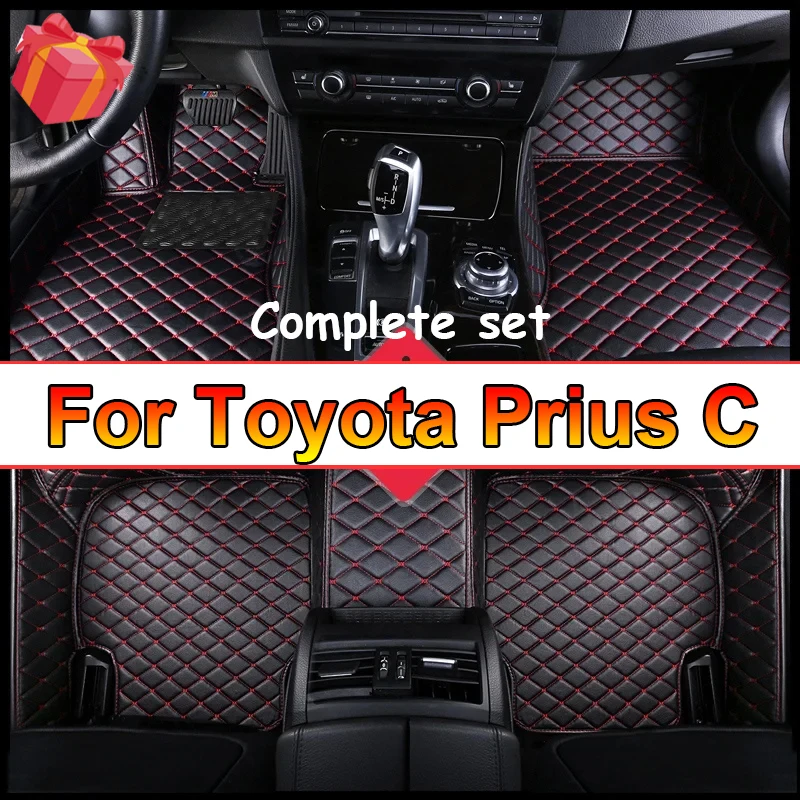 Car Floor Mats For Toyota Prius C Aqua NHP10 2012~ 2019 Carpets Rugs Luxury Leather Mat Rugs Car Accessories 2013 2014 2015 2016