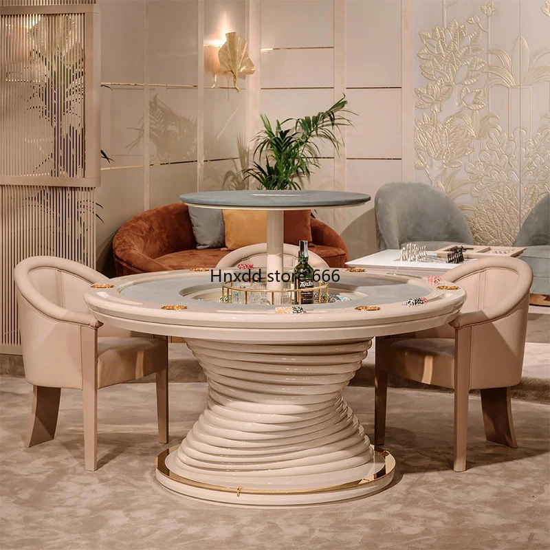 Pokertisch High-End-Club Multiplayer Runde Depu Chip Tisch Texas Hold'em Schach raum