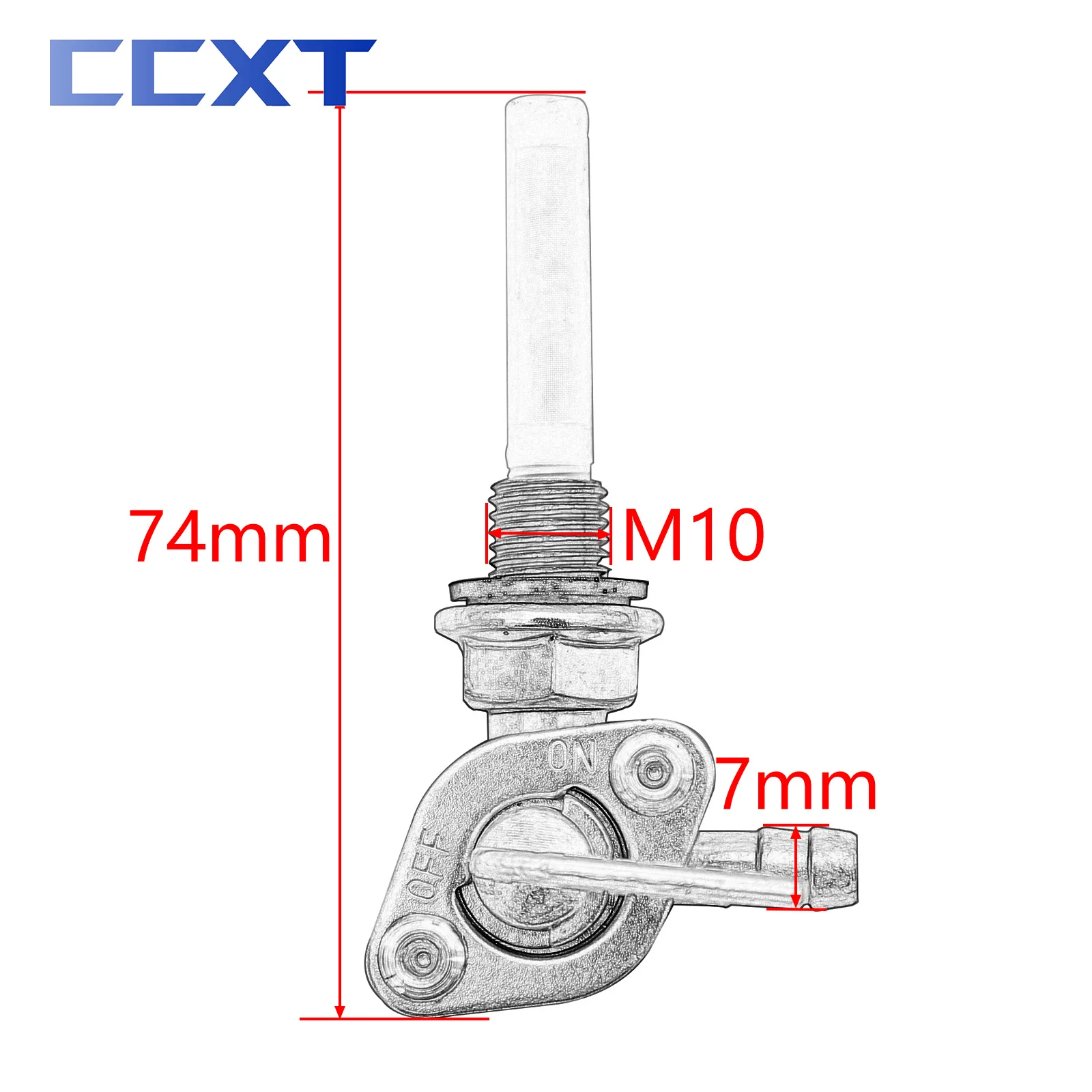 Motorcycle ATV Engine Tanks Switch ON/OFF Fuel Valve Tap Switch M10x1.25 Fuel Tank Switch For Honda Yamaha Kawasaki Suzuki KTM