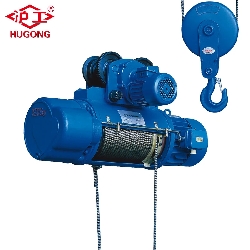 Construction Tools Small Pulling Winch Crane 380V 3 Phase 1 Ton 2tons 3 Tons 5tons Electric Wire Rope Hoist From China