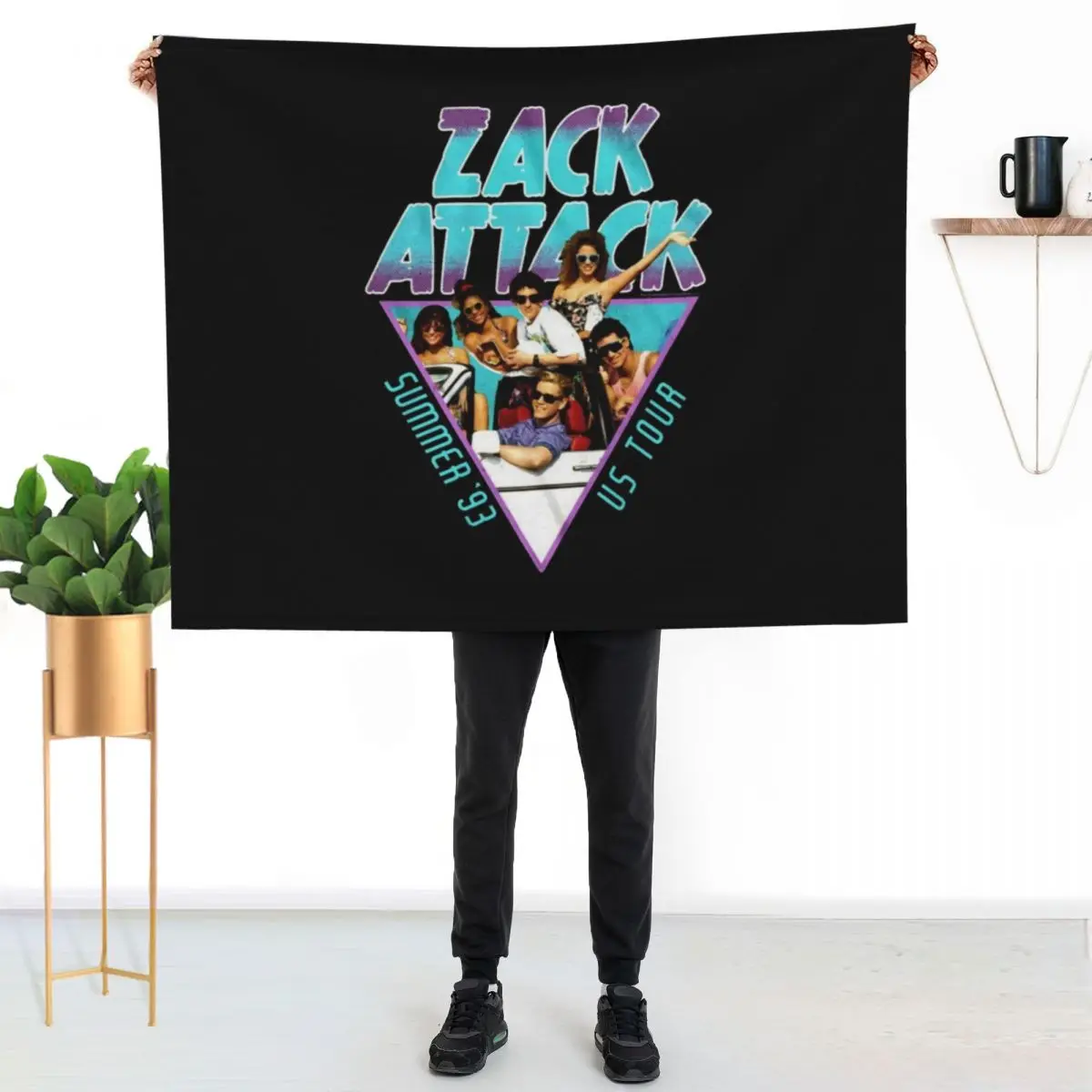 Saved by The Bell Zack Attack US Tour Summer 1993 Throw Blanket Men's Soft Warm Throw Blanket for Couch