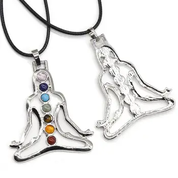 7顆靈氣石珠 內心平靜 佛陀 瑜珈 冥想 療癒 脈輪吊墜 時尚首飾 瑜珈冥想吊墜 寶石 8 最佳銷售 脈輪珠 - №6