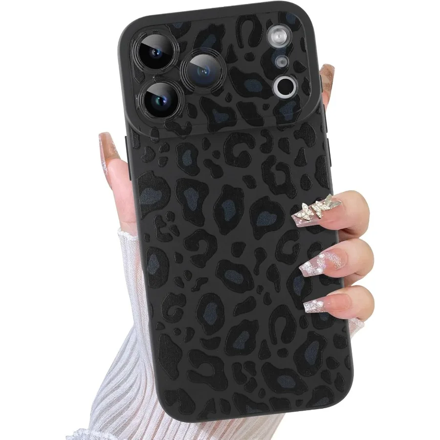 

Compatible with iPhone 17 Pro Max Case 2025 Cute Pattern Leopard Print Cheetah Camera Protection Cover Cheetah Pattern