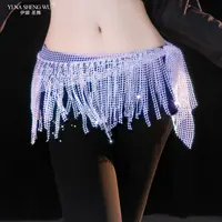 Cinturón de actuación de danza del vientre para mujer, taladro de agua completo para personas mayores, bufanda de cadera con borlas de múltiples capas, accesorios de danza Oriental