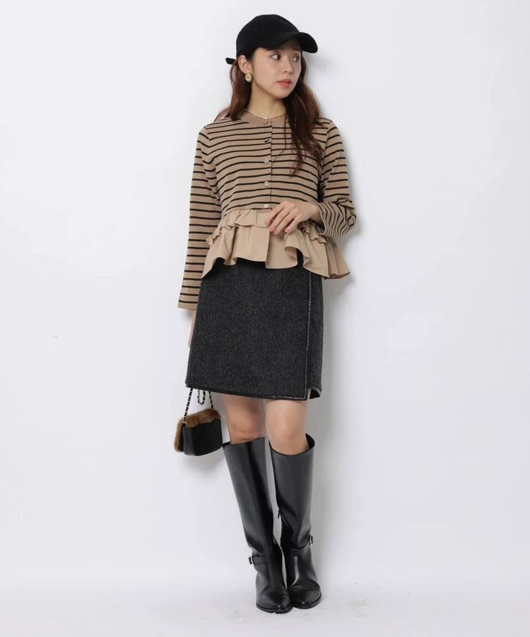 Fashionable Stripe Knitted Sweater Loose Fit Color Block Neckline Long Sleeve Women's Autumn Winter Casual Style Breathable