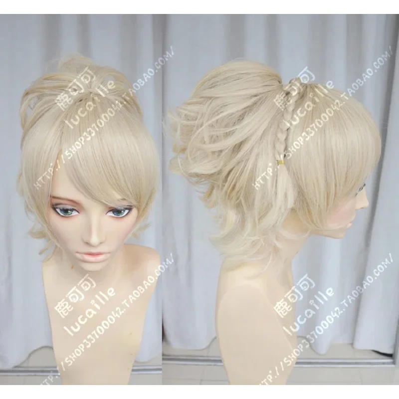 New Arrival FF15 XV Lunafreya Nox Fleuret Princess Luna Braided Heat Resistant Cosplay Costume Wig   Track   Cap