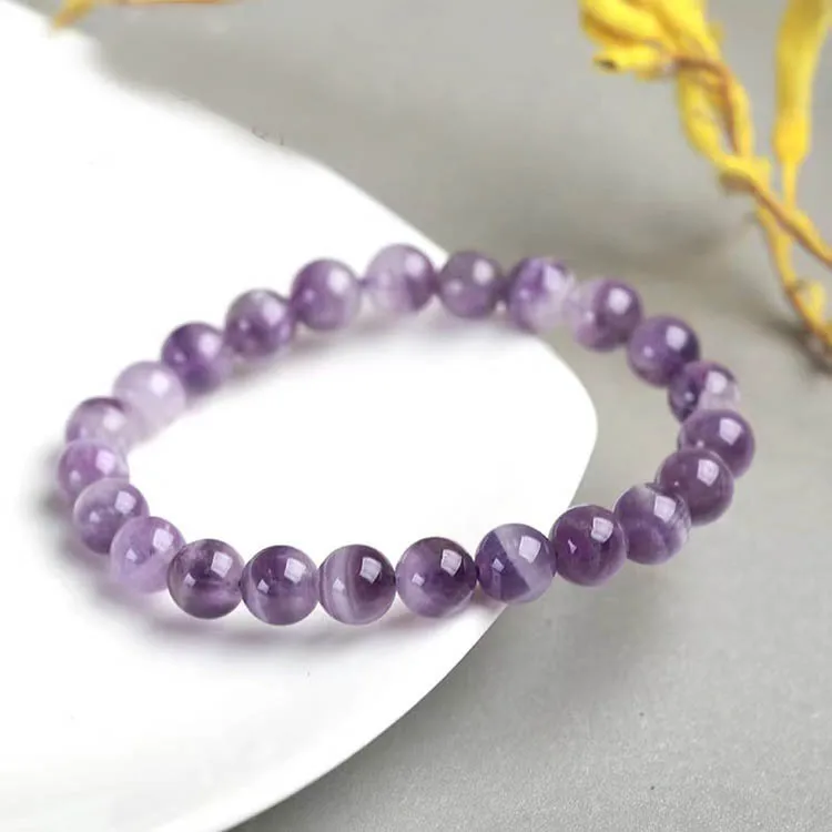 Natural Dream Lace Amethyst Stone Beaded Bracelets Women Purple Crystal Quartz Energy Bead Reiki Healing Bangle Jewelry Gift image 3
