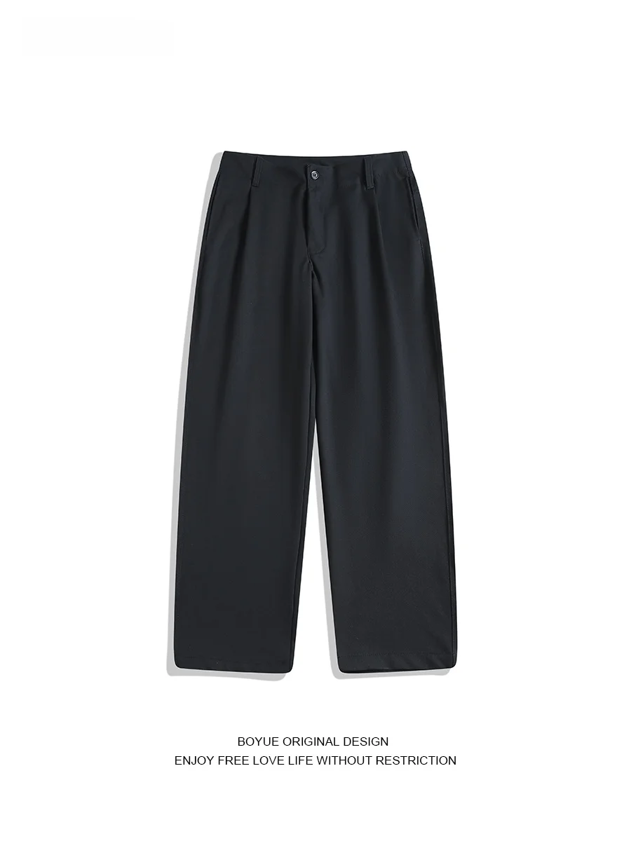 

Брюки Boyue: повседневные, универсальные, прямого кроя, для работы, однотонные, с эффектом зрелости, свободного кроя, молодежные, из полиэфирного волокна