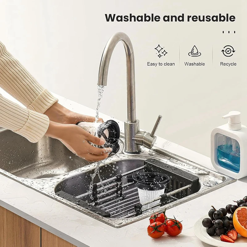 A86I-4 قطع فلاتر بديلة للمكنسة الكهربائية اللاسلكية Wyze، مجموعة ملحقات الفلتر القابلة للإزالة والغسل