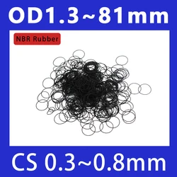 NBR zwart rubber dikte0.3/0.4/0.5/0.6/0.7/0.8mm O-ring rubberen afdichtring pakking doorvoertule siliconen ring OD1.3-81mm
