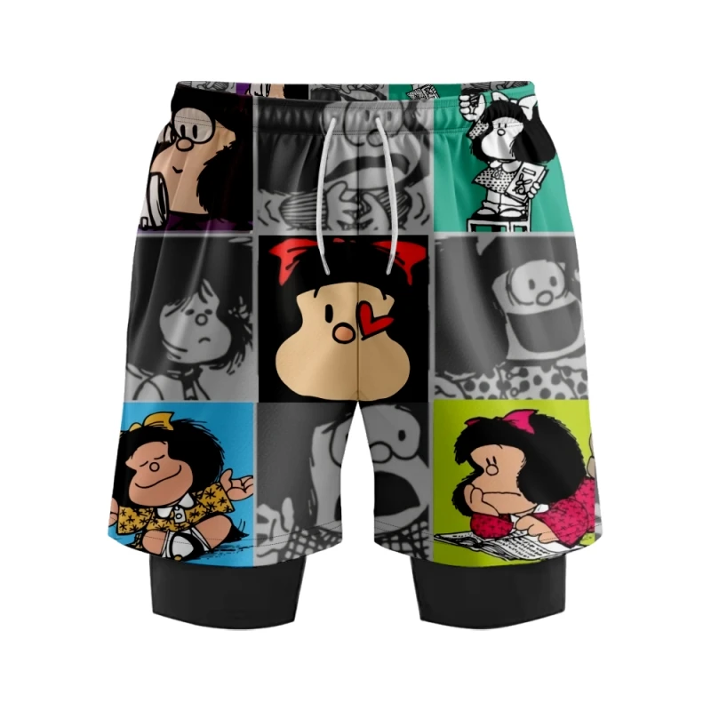 

Mafalda Merch Print Fake Two Shorts Cosplay Women Men Fashion Casual Streetwear