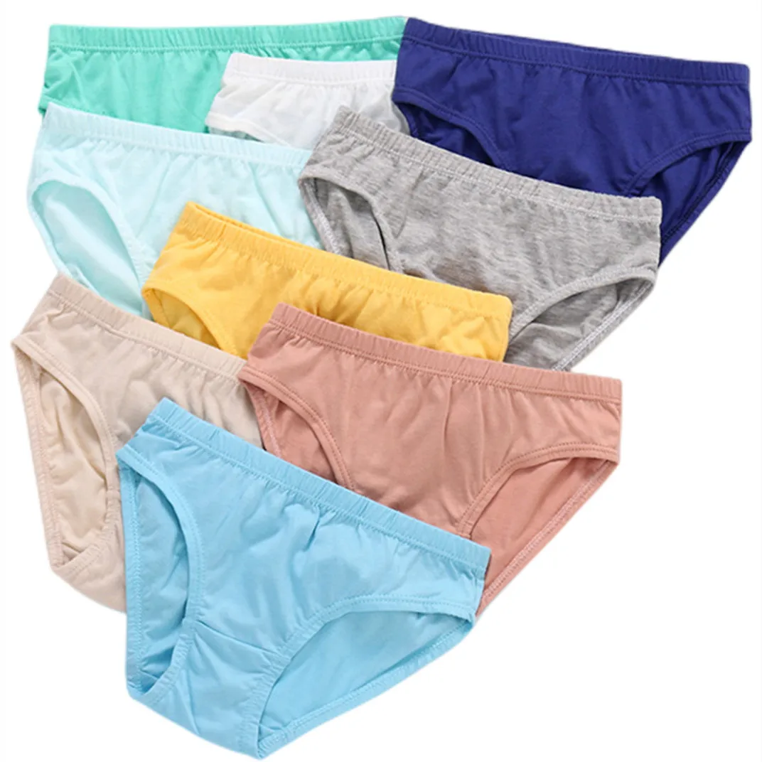 4 stücke Boy Weiche Briefs Solide Farbe Unterwäsche Jungen Mädchen Gesunde Briefs Größe 100-160 Kinder Weichen 95% Baumwolle atmungsaktive Unterhose