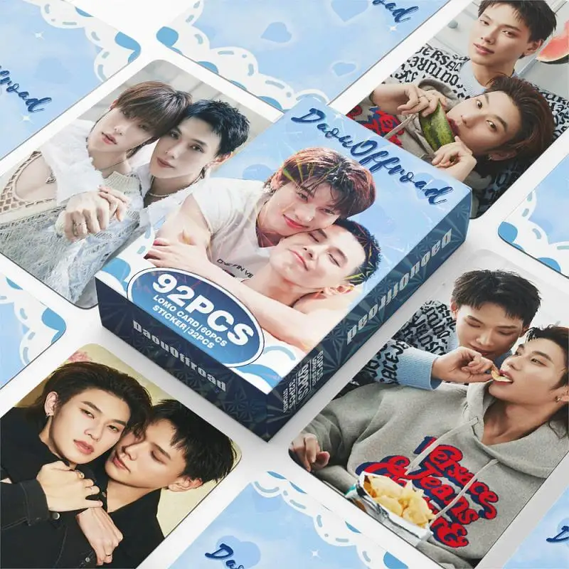 92PCS DaouOffroad Thai BL CP Lomo Double Sided HD Photo Cards with Mini Stickers Collection Gift for Fans