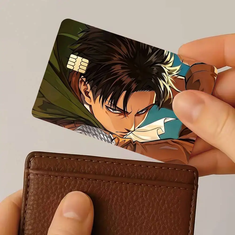 Attack on Titan Levi Ackerman Credit Card HD Stickers Game Card Decal Small Chip Waterproof Sticker Gift