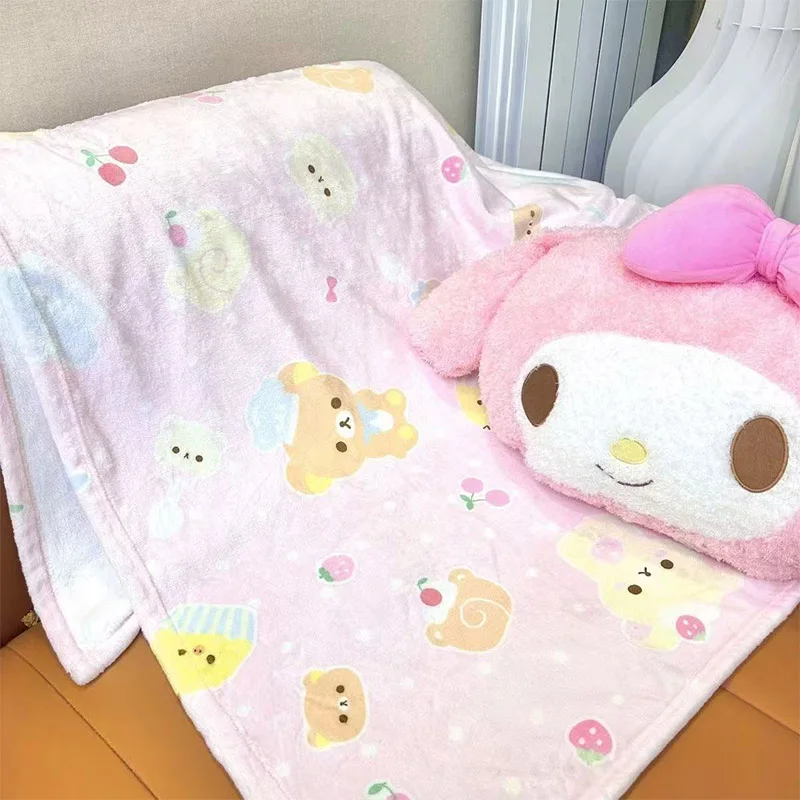 

Kawaii Rilakkuma Air Conditioning Blanket Soft Office Nap Blanket Student Sofa Blankets Warm Snoopy Shawl Blanket & Leg Cover