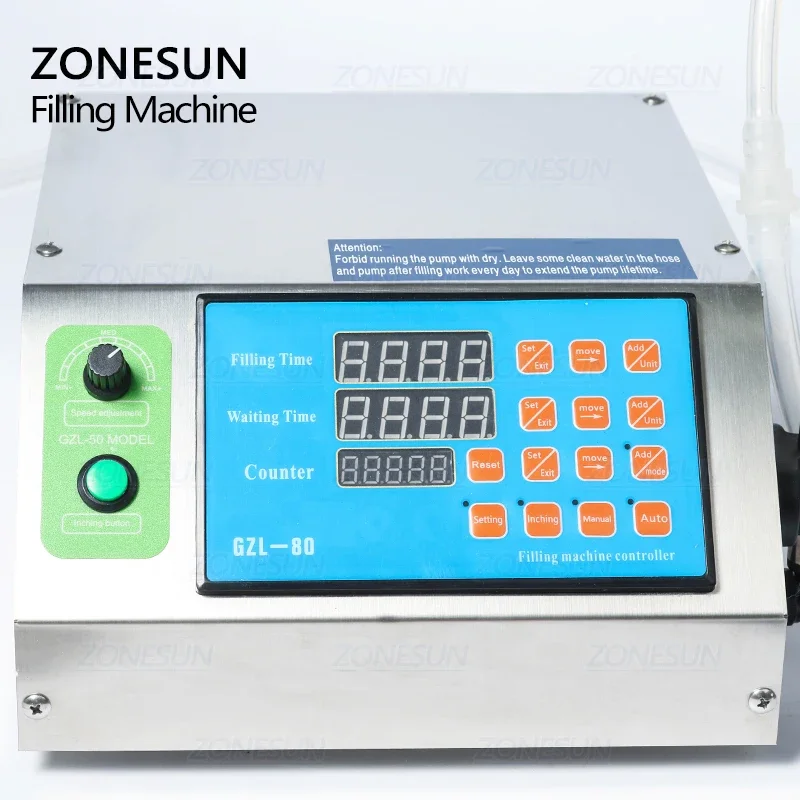 

ZONESUN Bottle Water Filler Semi-automatic Liquid Vial Diaphragm Pump Filling Machine for Juice Beverage Oil Perfume ZS-YTDP1
