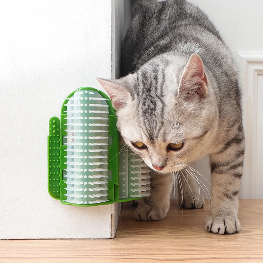 Cat Brush Corner Cats Massage Self Groomer Comb Wall Brush Rubs Catnip The Face With Cat Face Scratcher for Cat Accessories