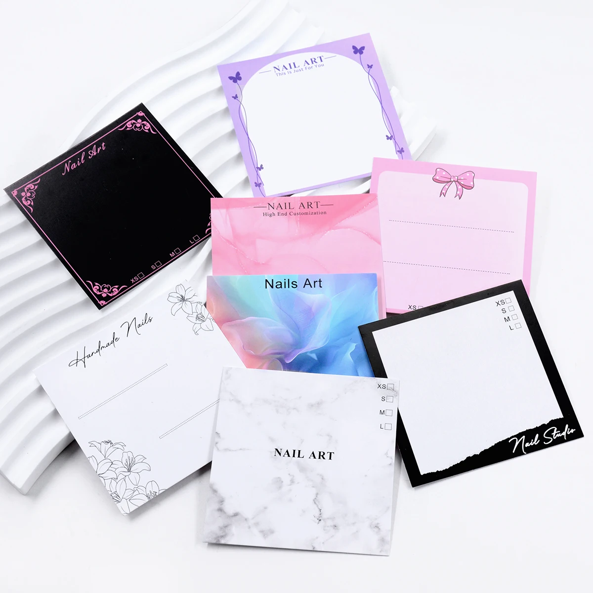 20pcs 7.5x7.5cm Nails Cardboard Handmade Nails Packing Cards Nail Art Display Card Manicure Package Card