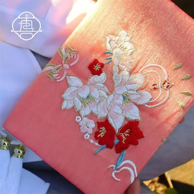 【Carp lotus flower】Original Handmade A5/A6 Notebook Covers Protector Book Sleeve Crafted Fabric Products Diary Cover in Stock