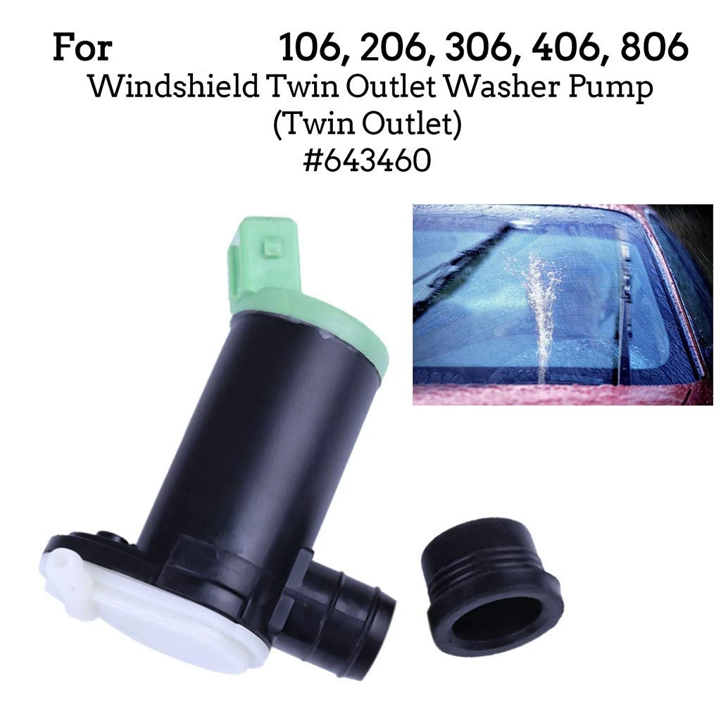 Professional Windshield Twin Outlet Washer Pump For 106/206/306/406/806 643460 Double Outlet Cleaning Pump