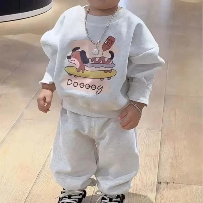 80-160CM Kinderpak Sweatshirt Set voor Jongens en Meisjes Sweatshirt en Joggingbroek Kinderen Casual Tops + broek Tweedelige set