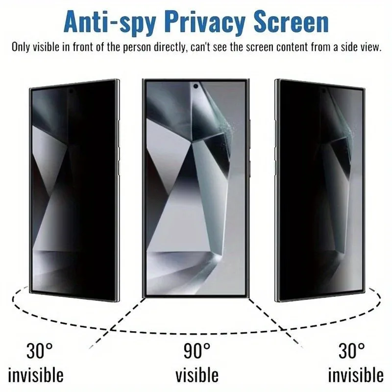 2 قطعة واقي شاشة من الزجاج المقسى مضاد للتجسس لهاتف سامسونج لهاتف جالاكسي S24 Ultra S25 S21 S22 S23 واقي خصوصية ناعم #3