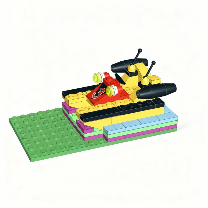 101pcs MOC 1 Airboat Jet Engine Conversion Model Toys Building Blocks Architecture Christmas Gift Education Brick Kids Idea