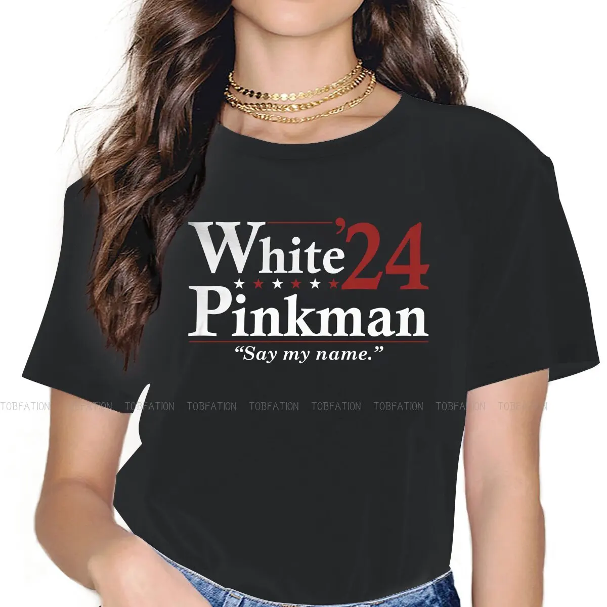 Walter WHITE And PINKMAN 2024 Election Women Shirts Movie Breaking Bad Korean StyleT-shirt Kawaii 100% Cotton Female Clothing