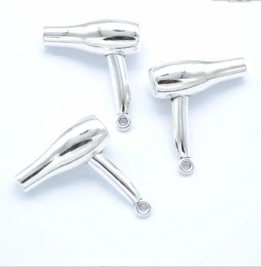 3pcs 26*23mm 3D Hairdryer Hair Dryer Charms Antique Silver Color Pendants DIY Crafts Making Findings Handmade Jewelry F0690