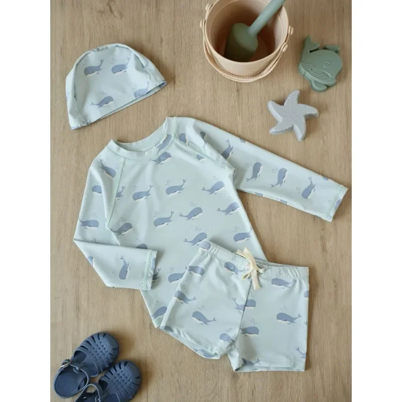 Baby  Swimwears  Kids Swimwear Long Sleeved Sunscreen  Boys Swimsuit  Boy Sunscreen Split Swimsuits  Beach Vacation Board Shorts
