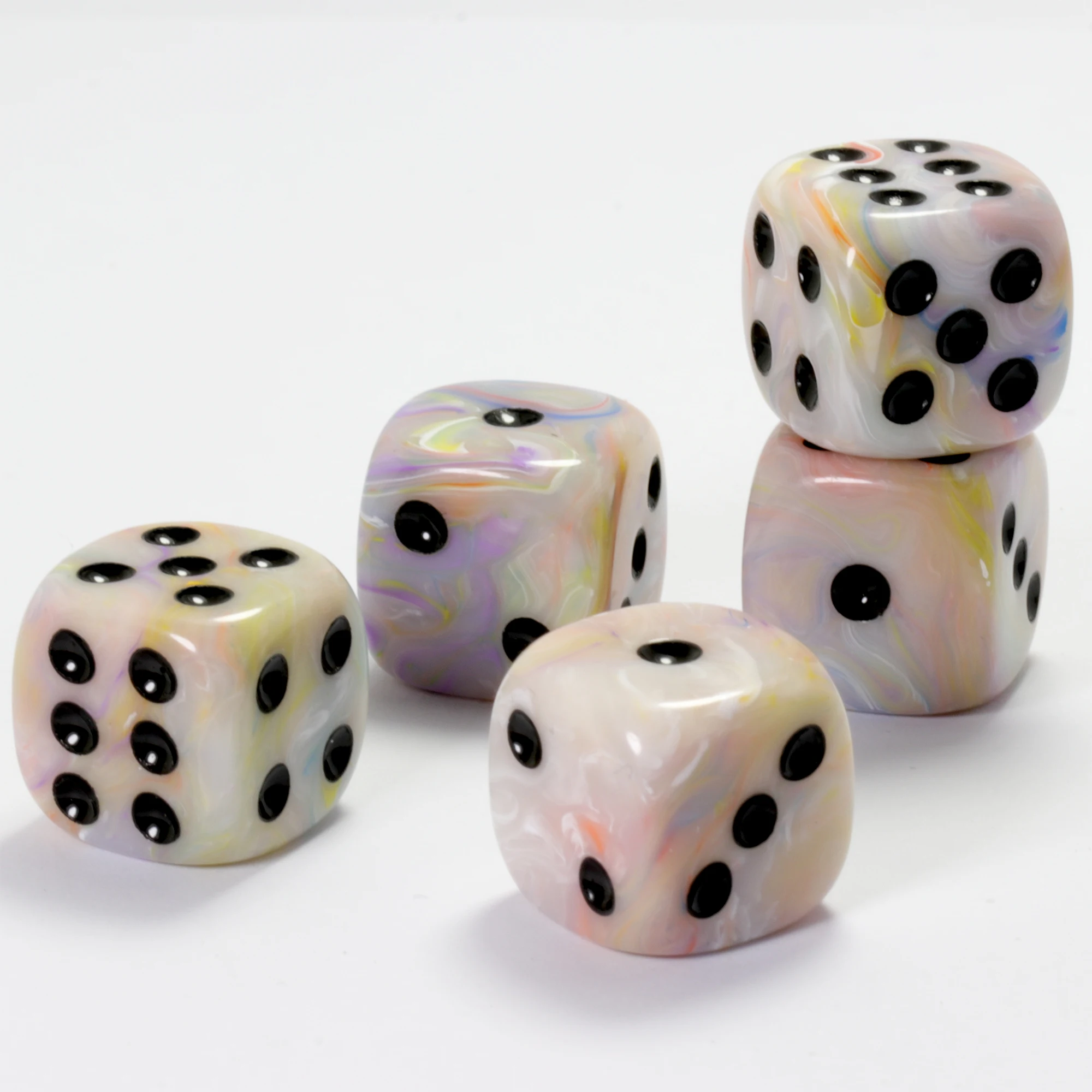 5pcs 16mm Dice Colorful Rounded Corner Dice for Club Entertainment Gathering Board Game DND TRPG