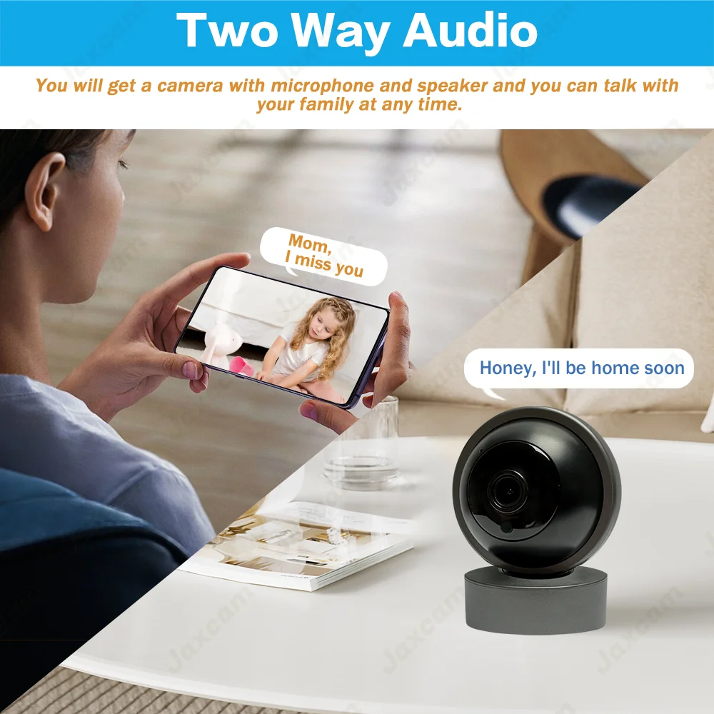 Jaxcam 5MP Wifi Tuya Smart Life Camera Monitoring Via Infrared Mobile Phone Night Vision 360°Tracking  PTZ Surveillance Camera