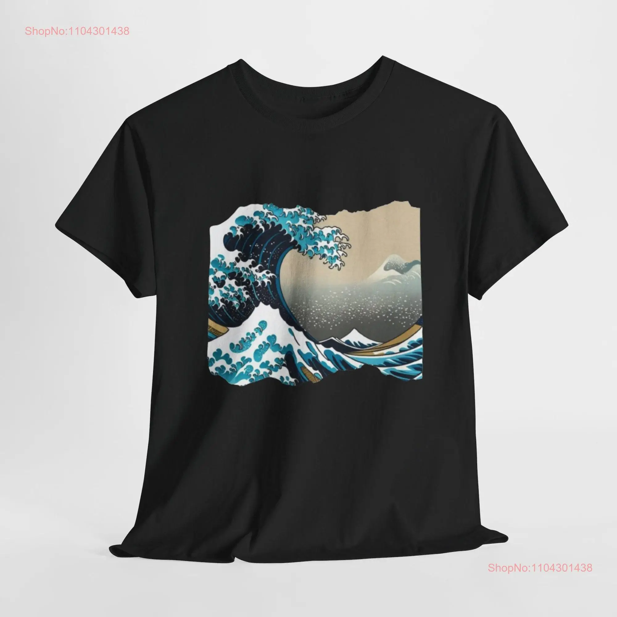 Japanese Kanagawa t shirt art hokusai wave prints gift for surf lovers long or short sleeves