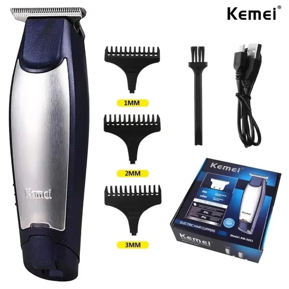

Kemei KM-5021 Professional Hair Cutting Kit Electric Hair Clipper USB Cable Rechargeable Bald Head Men's Hair Trimmer Machine