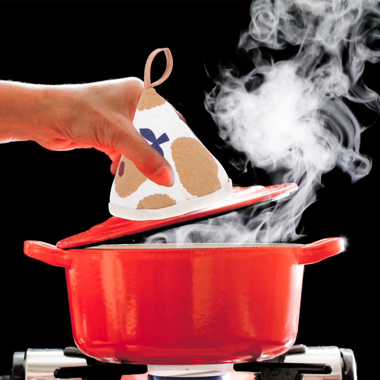 

Thickened Cotton Triangular Design Heat Insulated Anti-Scald Handle Protector For Kitchen Practical Lid Sleeve Kitchen Accessory