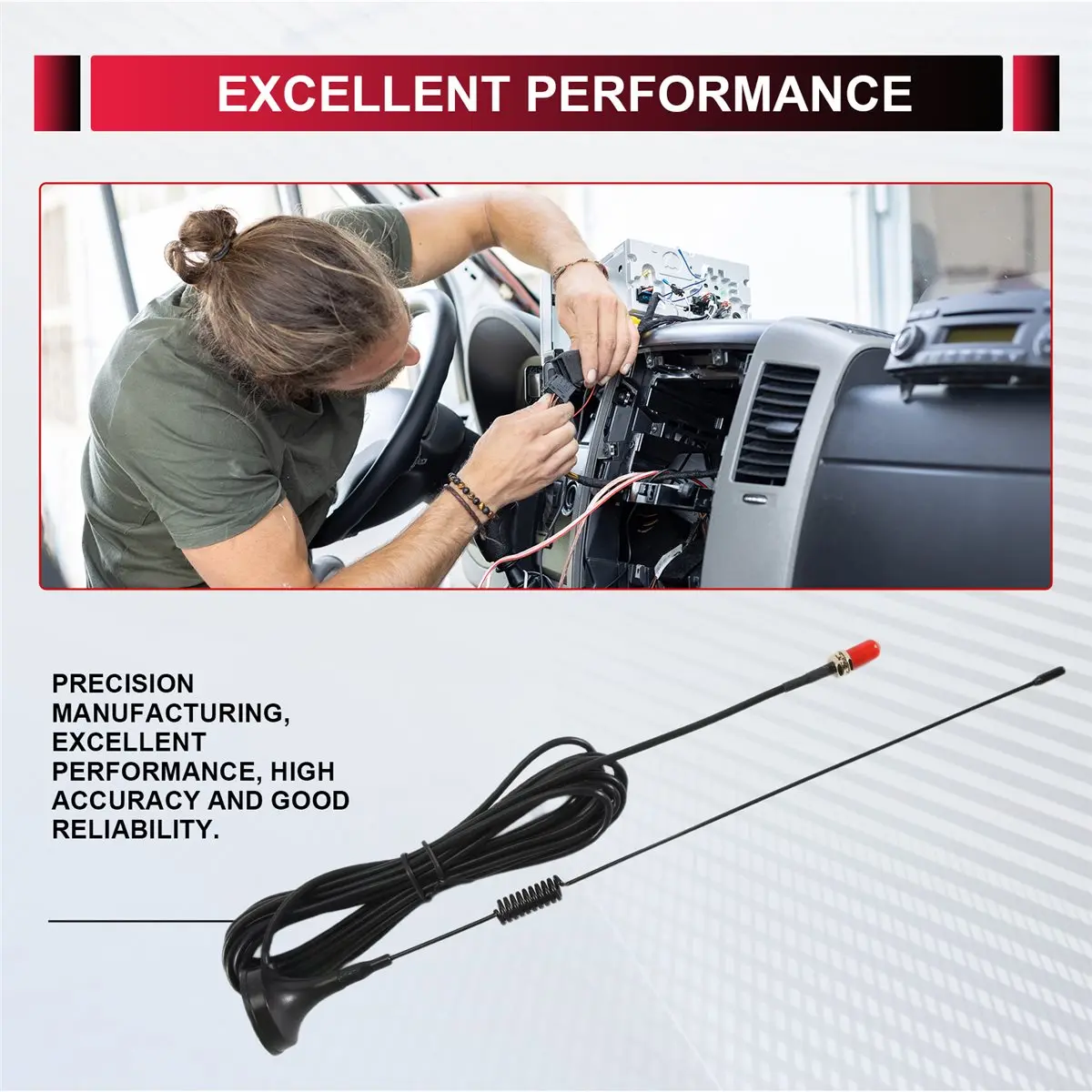 

Happy+AUT-106UV SMA-Female Car Magnetic Dual Band Antenna for UV-5R UV-82 UV-9R Walkie Talkie