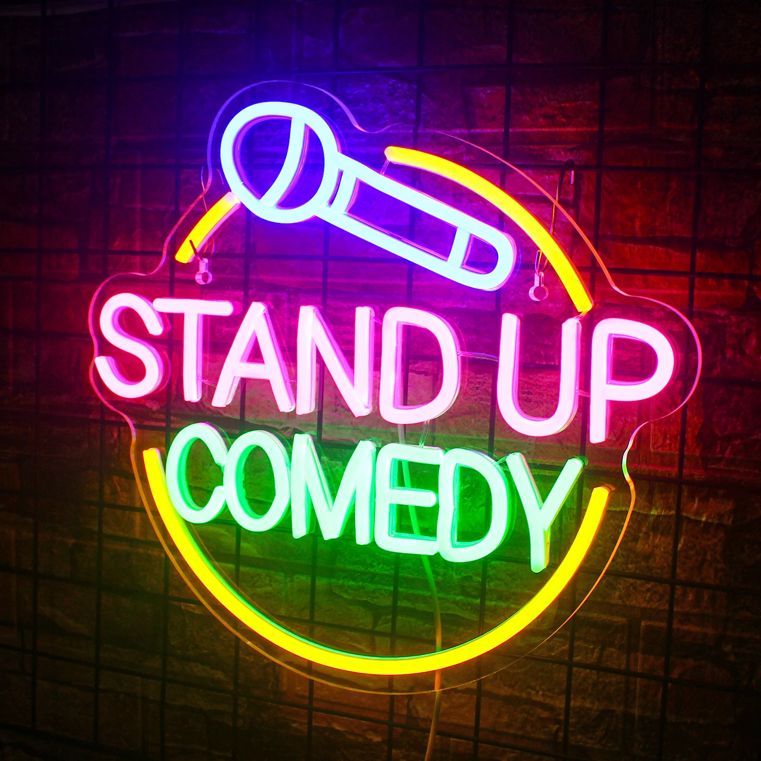 Stand Up Comedy Neon Sign, LED para Wall Decor, USB Talk Show, Light Up Signs, Live Engraçado, Bar de Cerveja, Decoração Caverna Homem