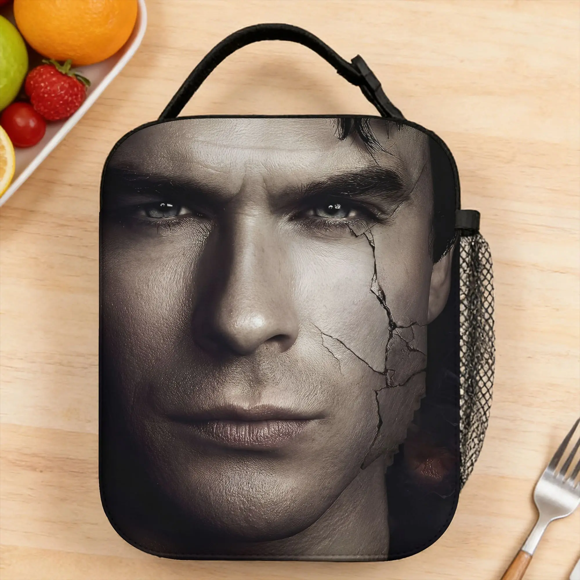 The Vampire Diaries Damon Salvatore Lunch Bag  Casual Lunch Box For Child  School Cooler Bag Waterproof Tote Food Bags