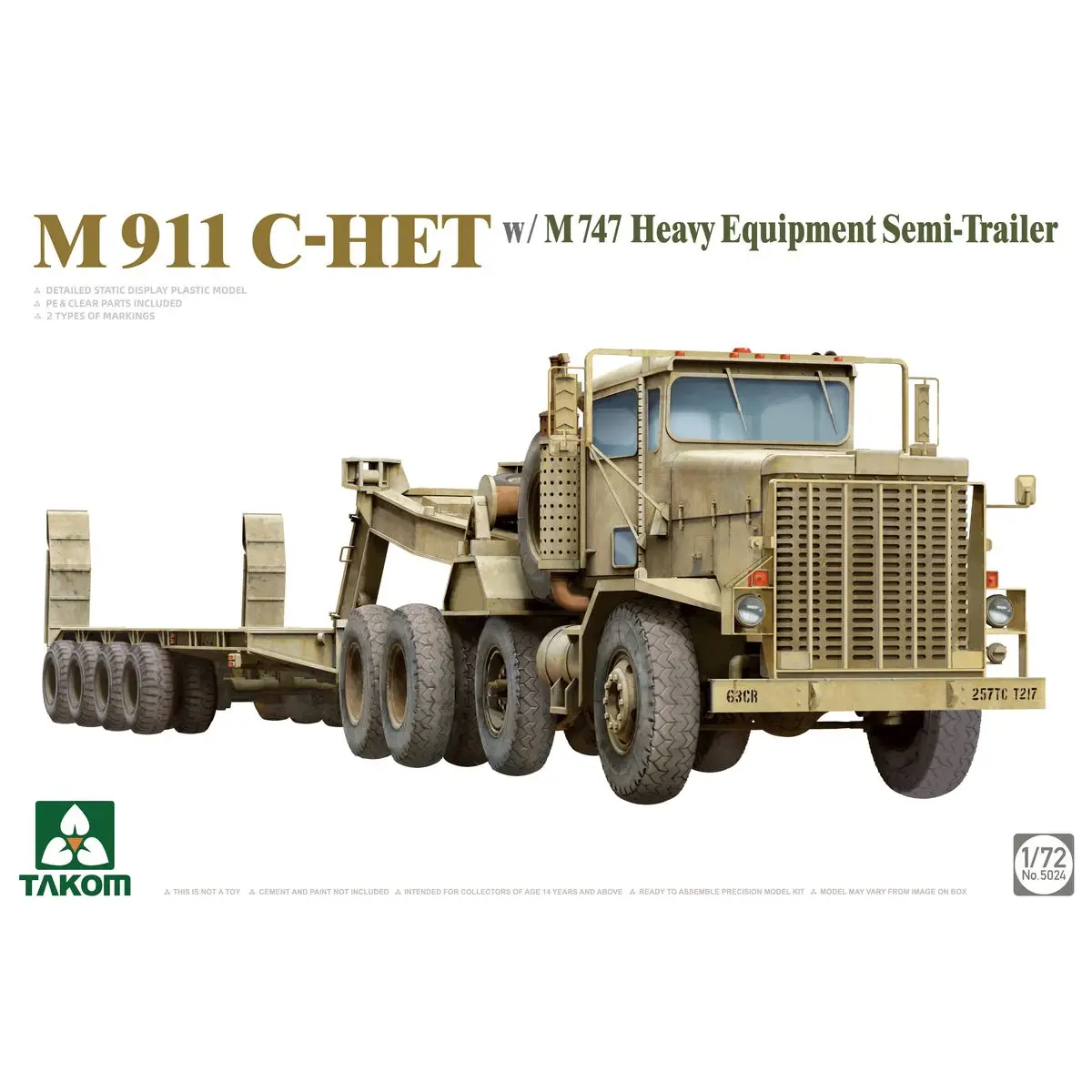 

TAKOM 5024 1/72 M911 C-HET w/M747 Heavy Equipment Semi-Trailer - Scale Model Kit