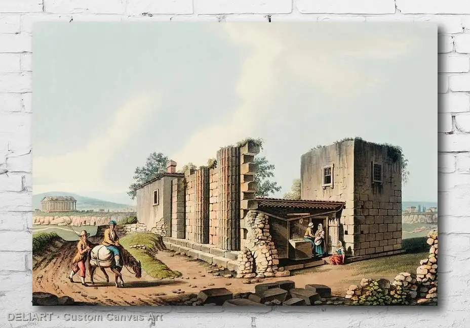 

Ottoman Vintage Travel - Ancient Temples at Agrigentum - Canvas Wall Art Poster Print Vintage Home Decor Unframed