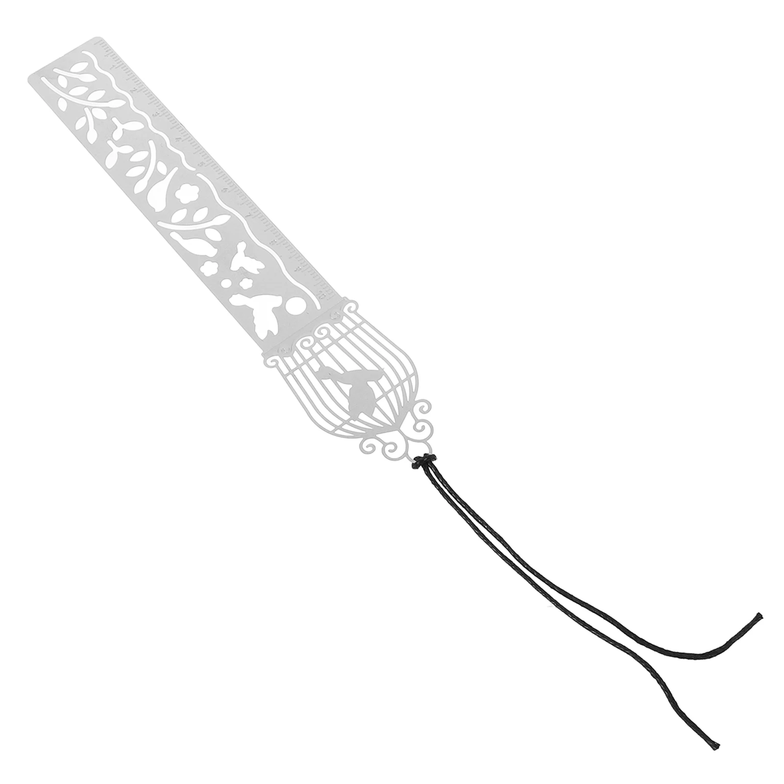 

Металлическая линейка для рисования, полая клетка для птиц, дизайн, прочный инструмент, трафарет для закладок, подарок, студенческие канцелярские принадлежности, прецизионные измерения