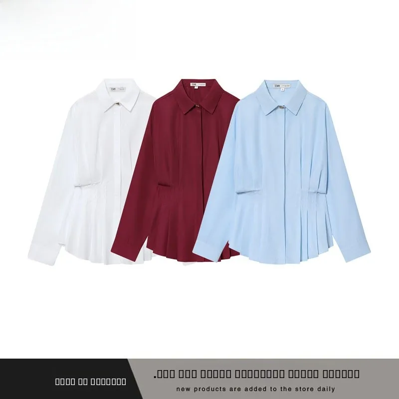 Faionable عادية متعددة الاستخدامات مطوي الحرير irt المرأة فضفاضة تناسب ألياف البوليستر طويلة Sve irt وصول جديد 2025 الخريف