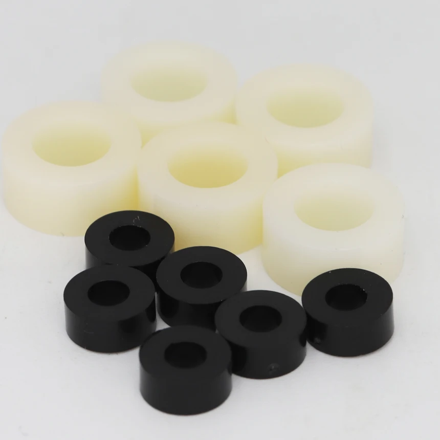 M2.5 M5 Bore ID 2.7*4*2/3/4/5mm 5.2*9*2mm White Black ABS Plastic Nylon Round Column Insulation Shim Washer Standoff Spacer