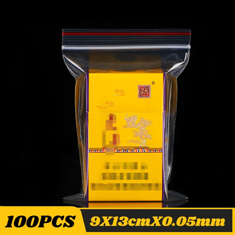 100 STKS PE Ritssluitingszak Transparante Plastic Zakken Sieraden Zip Ritssluiting Hersluitbare Poly Doorzichtige Verpakking Zakken Verschillende Grootte