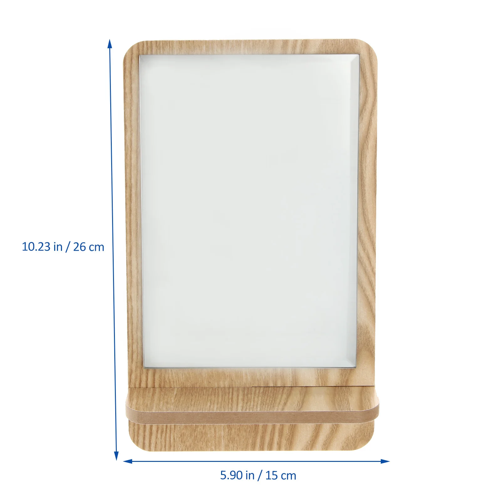 1 szt. Zmontowane drewniane lustro do makijażu na biurko, o wysokiej rozdzielczości i czystym odbiciu, do użytku w łazience, sypialni, na stół lub toaletkę.