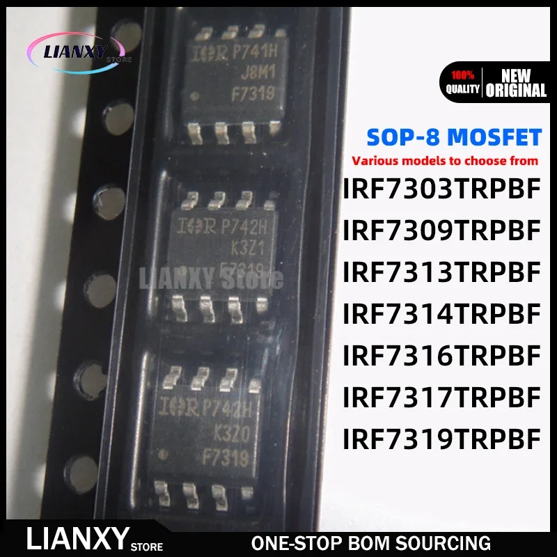 10PCS SOP-8 IRF7303TRPBF IRF7309TRPBF IRF7313TRPBF IRF7314TRPBF IRF7316TRPBF IRF7317TRPBF IRF7319TRPBF TRPBF MOSFET New Original