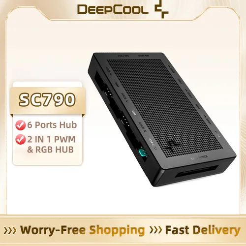 DeepCool SC790 1 a 6 PWM y ARGB Hub atracción magnética 5V 3 pines ARGB ventilador divisor Sata alimentado 4 pines PWM Hub para caja de PC