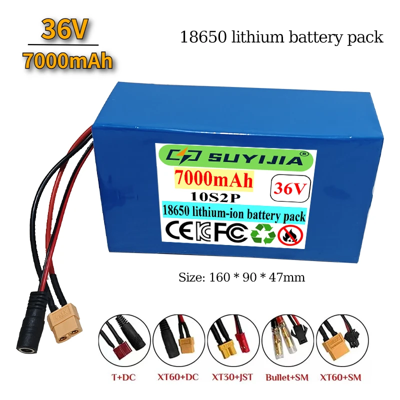 

18650 Battery Pack 10S2P 36V 7000mAh Lithium Ion Battery for Power Tools Scooters and More
