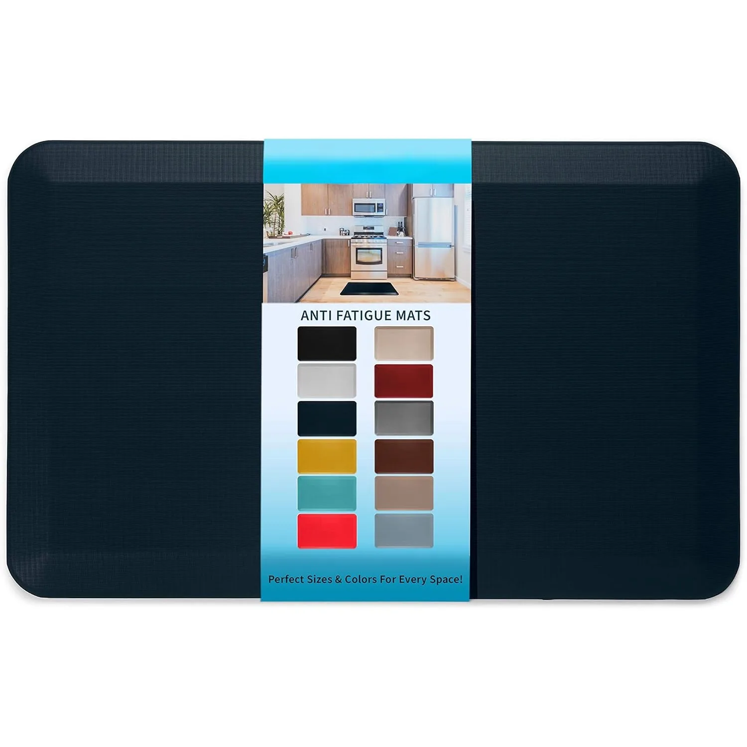 

Anti fatigue floor mat -3/4 inch thick kitchen floor mat - durable stain- resistant - non slip bottom (20 x 32 inches, navy